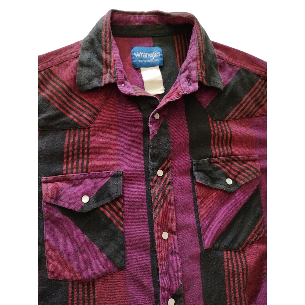 Vintage Wrangler Western Shirt Flannel Aztec Pearl Snap‎ Mens Extra Large SEE